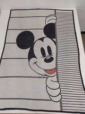Vtg Disney Mickey Mouse Biederlack Blanket 1980s Pre-owned 77