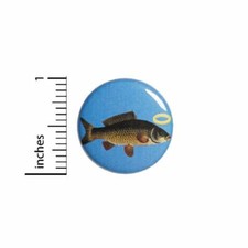 Vintage 80s 90s Style Pin Button Holy Carp Crap Funny Sarcastic Button 1