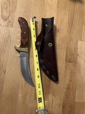 Vintage  1993 Buck Kalinga Fixed Blade Knife W/ Leather Holster 10” Total Length picture