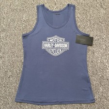 NWT Genuine Harley Davidson 96649-22VW Women's XL Tank Top Blue Bar & Shield picture
