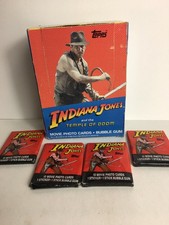 1984 Topps Indiana Jones and the Temple of Doom Cards empty display Box, 4 Packs picture