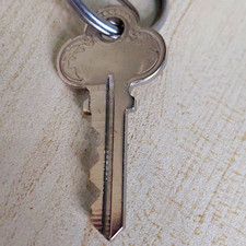 Vintage Metal Key on Keyring - picture