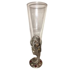 Vintage 1990 Perth Pewter Dragon Champagne Flute James Lane Casey GL-01 Jeweled picture