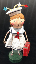 Lori C Mitchell 7” Bon Voyage figure #11144 sailor dress hat stars red suitcase picture