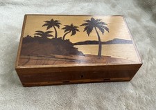 Vintage Casa Krental & Cia Pelotas Marquetry Wood Inlay Box - Brazil Palm Tree picture