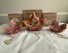 Jim Shore Autumn’s Splendor FULL Set, Leaf and TWO Votive Tea Lights-NEW in Box picture