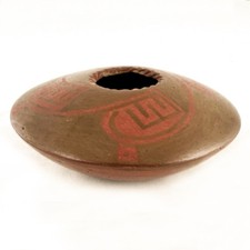 MATA ORTIZ Pottery, Reynaldo Quezada, Master Potter — Clay Olla Flying Saucer picture