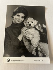 Vintage 1960s East Germany Photo Card Vephota Porträt P 118 Woman Poodle Dog picture
