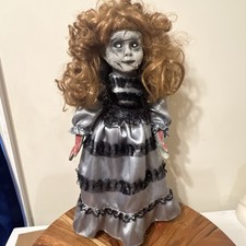 OOAK Creepy Doll Handmade Halloween Prop 16 In Tall Sits & Stand picture