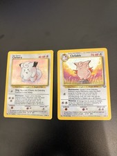 1999 Pokemon Clefairy 5/102 Base Set + Clefable 1/64 Jungle Holo Rare Lot LP picture