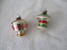 Vintage Christmas ornaments, Shiny Brite, atomic, top, lantern, mid-century picture