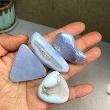 4pcs Natural chalcedony semi-precious rough/polish crystal specimen 64g A5815 picture