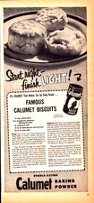 1954 Calumet Baking Powder Biscuits Vintage Print Ad Recipe picture