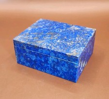 Handmade Genuine Lapis Lazuli Trinket Box Afghan Blue Pyrite Marble Interior... picture