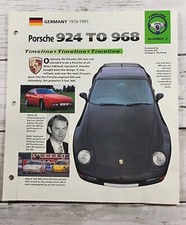 1976-1995 Porsche 924 To 968 Spec Sheet Brochure Photo Poster 944 Turbo S2 picture