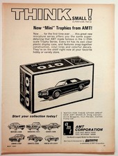 AMT 1967 Vintage Magazine Ad Mini Trophies 1/43 GTO Mustang Camaro Corvette picture