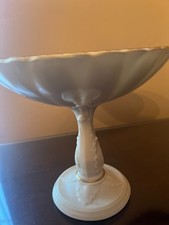 Lenox Ivory Porcelain Pedestal Candy Dish Compote Daisy Flower Gold Trim 5.5