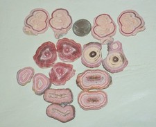 15 PCS LOT PAIR Rhodochrosite Stalactites slices from Argentina * Wholesale Bulk picture