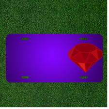 Custom Personalized License Plate With Add Names To Gemstone Red Ruby picture