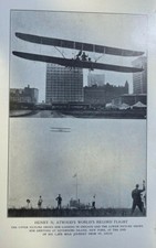 1911  Vintage Magazine Illustration Henry N Atwood Flying at Chicago picture