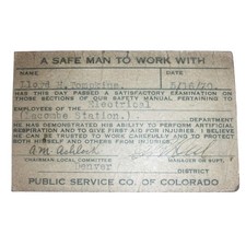 Vintage 1930 Denver Colorado Public Service Co. Electrical Safety Card Ephemera picture
