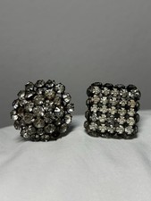 Antique Early 1900's Clear Rhinestone Hatpin Lot Of 2 ~ Merry Widow 12” & 9