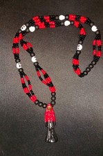 Mazo De 3 Hilos De La Santa Muerte Reversible.  Santa Muerte Mazo Necklace picture