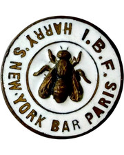 Antique Harry's New York Bar Paris International Bar Flies I.B.F Lapel Pin picture