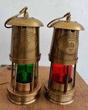 Pcs of 2 Brass Minor Oil Lamp Antique Nautical Ship Lantern Maritime Boat Light picture