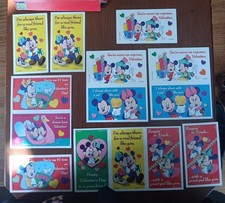 Lot Of 14 Vintage Disney Mickey And Minnie Valentines Unused Paper Magic Group picture