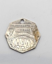 Vintage AAA North Carolina Motor Club No Accident Gold Star Award Keychain Tag picture