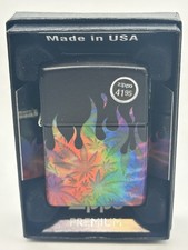 Leaf Bud 420 Flames Wrap Around Zippo Lighter New 49534 picture