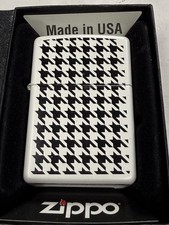 ZIPPO 2010 HOUNDS TOOTH WHITE MATTE  LIGHTER SEALED IN BOX H160 picture