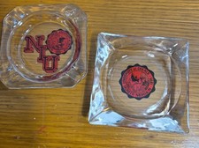 Vintage Northern IL University Glass Ashtrays (2) picture