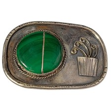 121.1grDeceased (1935–2024) Michael Rogers Paiute Malachite Buckle  picture