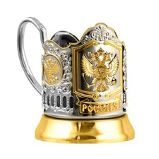 Russian Coat of Arms Glass Holder Podstakannik Подстаканник Герб РФ picture