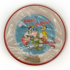 1969 Hanna-Barbera Yogi Bear Happy Birthday Paper Plates Sealed Pack 8 Reed's picture