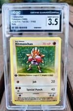CGC 3.5 HITMONCHAN Base 1st Edition Pokemon 1999 VERY GOOD+  7/102 SHADOWLESS picture