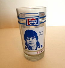 Vintage 1987 Pepsi Guatemala Soccer Olympic Glass Alex Sanmayor Byron Perez picture
