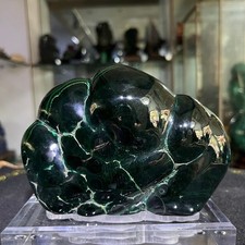4.75LB  Natural glossy Malachite egg transparent cluster rough mineral sample picture
