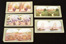 China Stereoscope Stereo View Card Lot of 5 - 7 x 3½