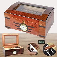 Desktop Cigar Humidor Tempered Glasstop with Front Mounted Hygrometer Humidifier picture
