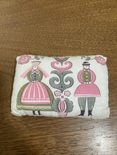 Vtg 60s MCM Scandinavian Folk Art Sewing Pincushion Floral Cottagecore Pastel picture