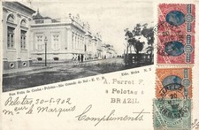 BRAZIL - Pelotas - Rua Felix da Cunha, Rio Grande do Sul 1902 Postcard, Stamps picture