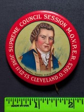 Vintage 1923 Cleveland Supreme Council Session General Moses Pinback Pin picture