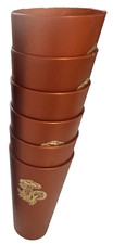 Vintage Mushroom Rust Burnt Orange Tumbler Plastic Cup Glasses Set Retro 70s Mod picture