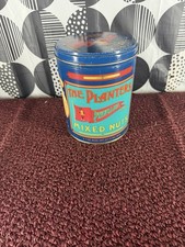 Vintage Planters Pennant Mixed Nuts Tin Mr Peanut Limited Edition Blue 14 Oz picture