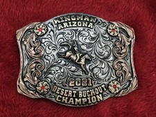 Bronc Riding X~Treme☆2021☆ RODEO CHAMPION☆Kingman Arizona☆TROPHY BUCKLE☆Rare☆X69 picture