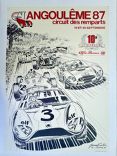 1987 J. Graton G.lopez Vaillante Alfa Romeo RAMPARTS ANGOULEME CIRCUIT POSTER picture