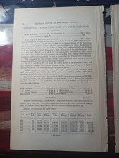 ~1878 Train Report PITTSBURGH CINCINNATI & ST LOUIS RAILWAY Cadiz Ohio Railroad  picture